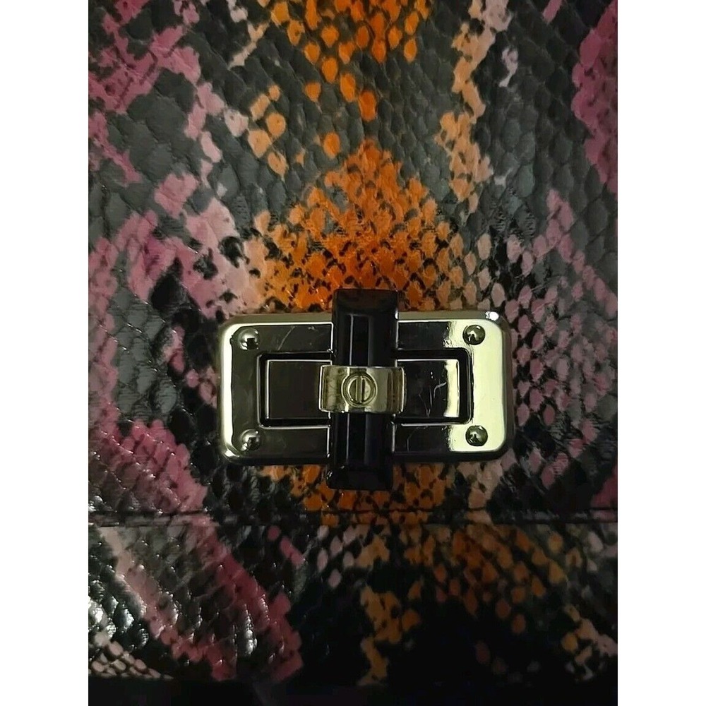 Big Buddha Faux Snake Skin Clutch/Purse  Gold Pink Black Orange - Picture 4 of 10